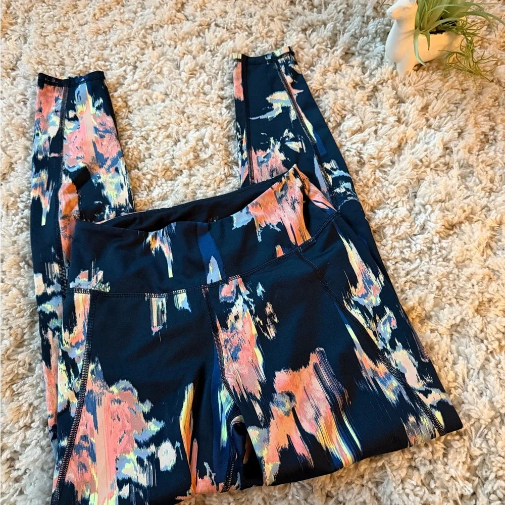 H&M Multicolor Abstract colorful thick athletic sporty Leggings